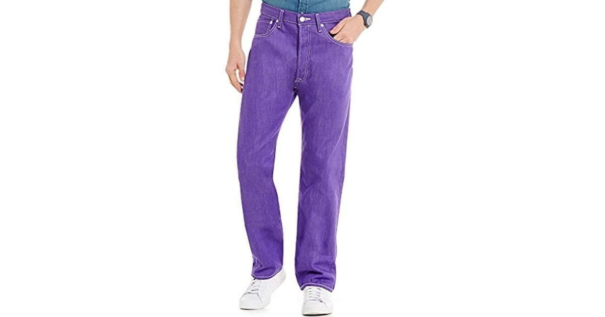 Levi's Mens 501 Original  Purple Denim Shrink-To-Fit Jeans 36/30 BHFO 6109 