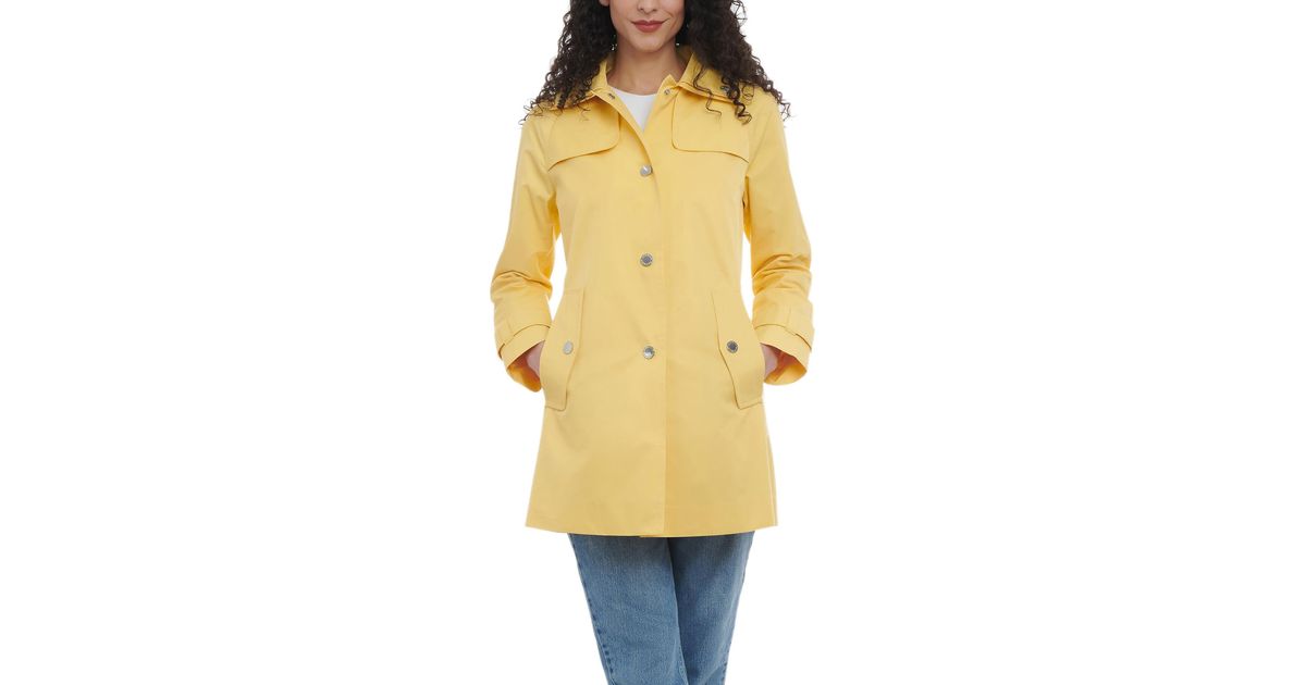 London fog top yellow raincoat