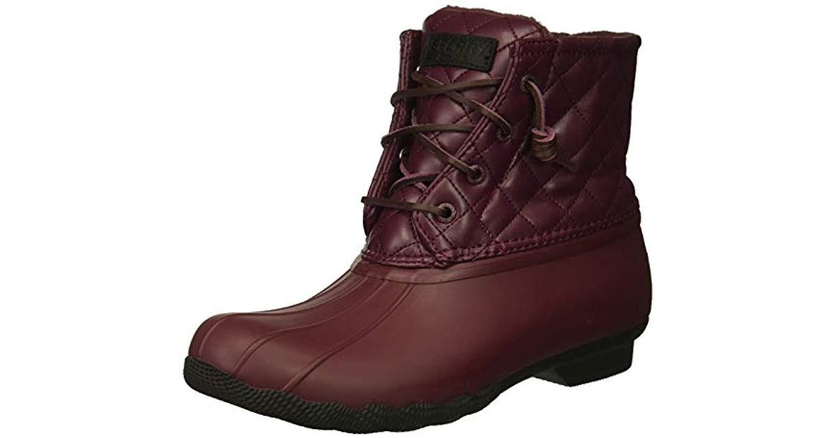 saltwater quilted waterproof matte lace up duck boots