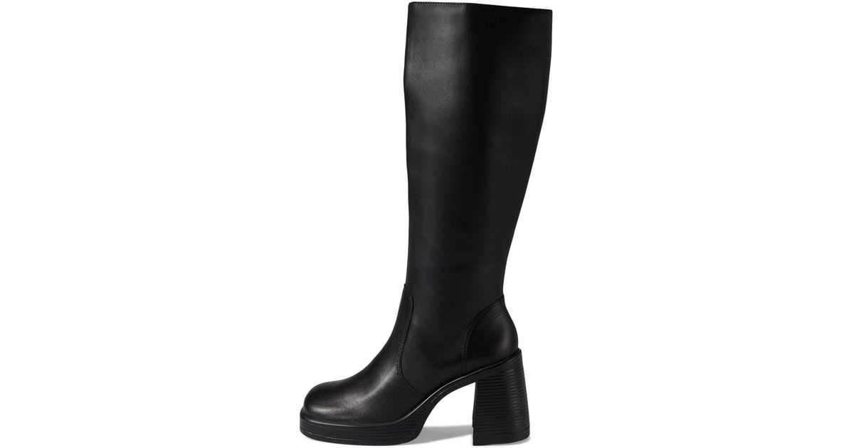 Steve Madden Leather Fanatik Knee High Boot in Black Leather (Black) | Lyst