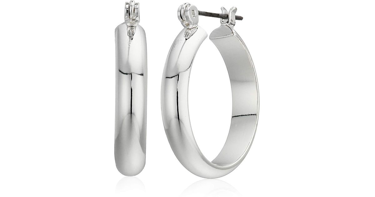 Napier Silver-tone Small Clickit Hoop Earrings in Metallic - Save 44% ...
