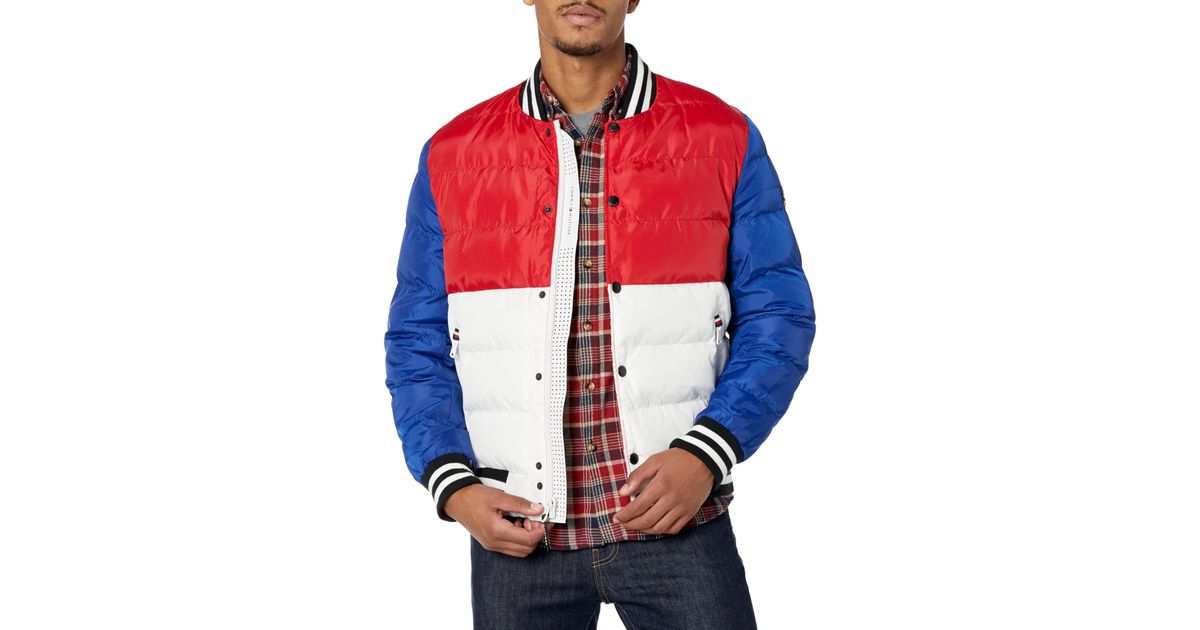 Tommy hilfiger varsity outlet puffer jacket