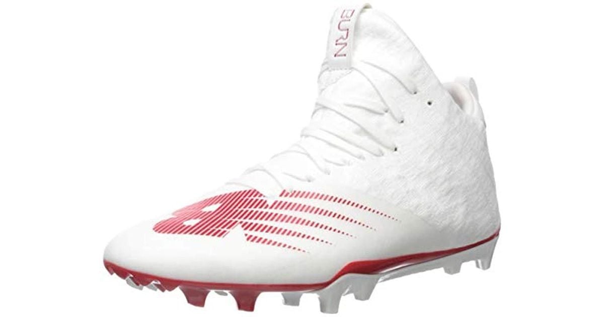 New Balance Burn X2 Midcut Lacrosse Shoe in White/Red (White) for Men Save 75 Lyst