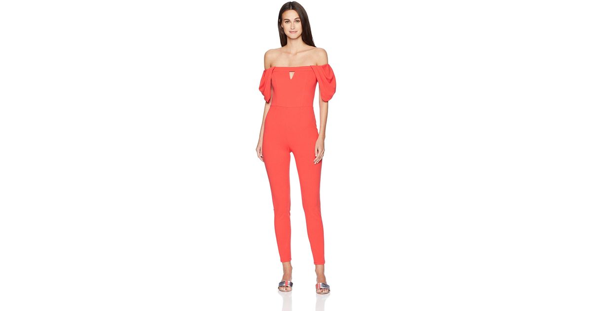 guess red jumpsuit