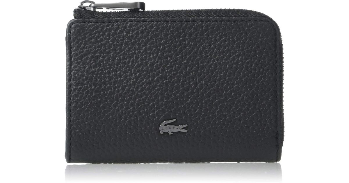 Lacoste S Leather Card Holder in Black for Men Lyst