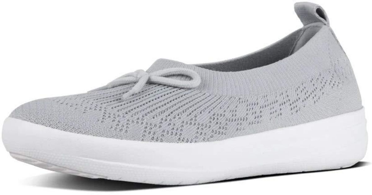 Fitflop Fit Flop Uberknit Slip On Ballerina With Bow Closed Toe Ballet ...