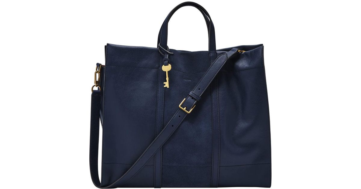 Fossil Carmen Tote Bag in Blue Lyst