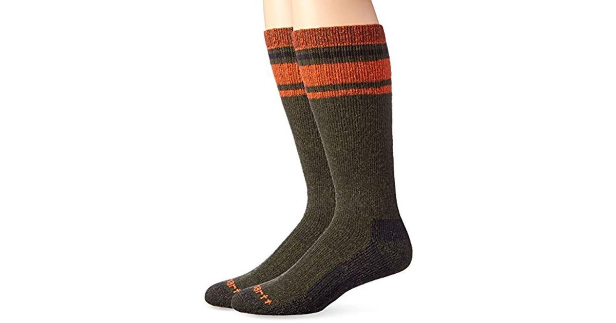 Carhartt Wool Heavy Duty Thermal Crew 2pair Socks in Green for Men Lyst