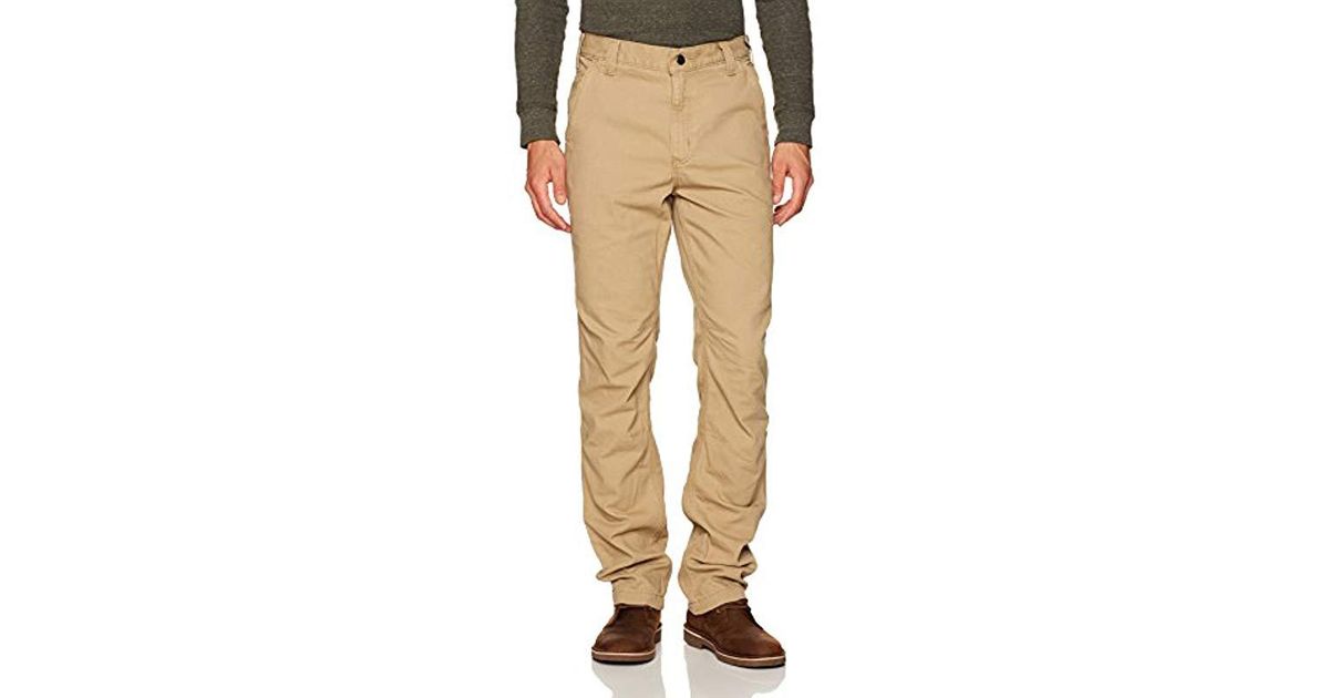 Carhartt Mens Rugged Flex Straight Fit Canvas 5-pocket Tapered Work Pants  in Dark Khaki (Natural) for Men - Save 18% | Lyst