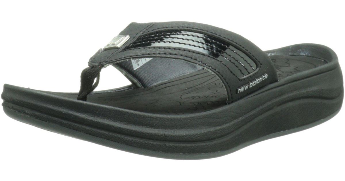 New Balance Womens Revive Flip Flop Sandals in Black Lyst