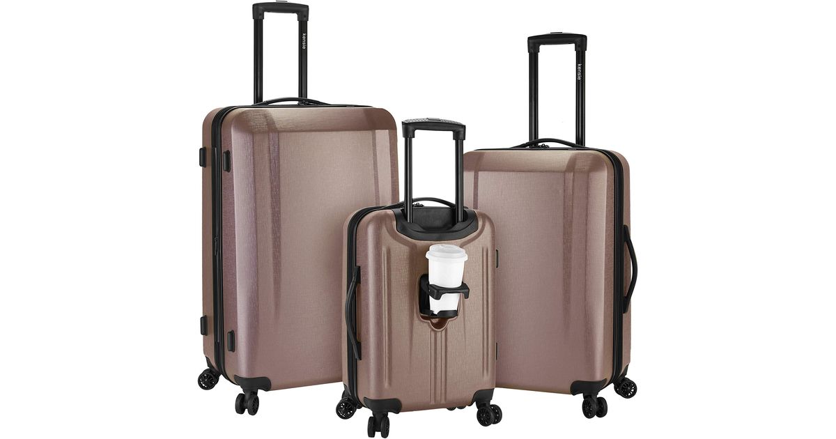 Kensie Hudson Softside Spinner Luggage in Pink