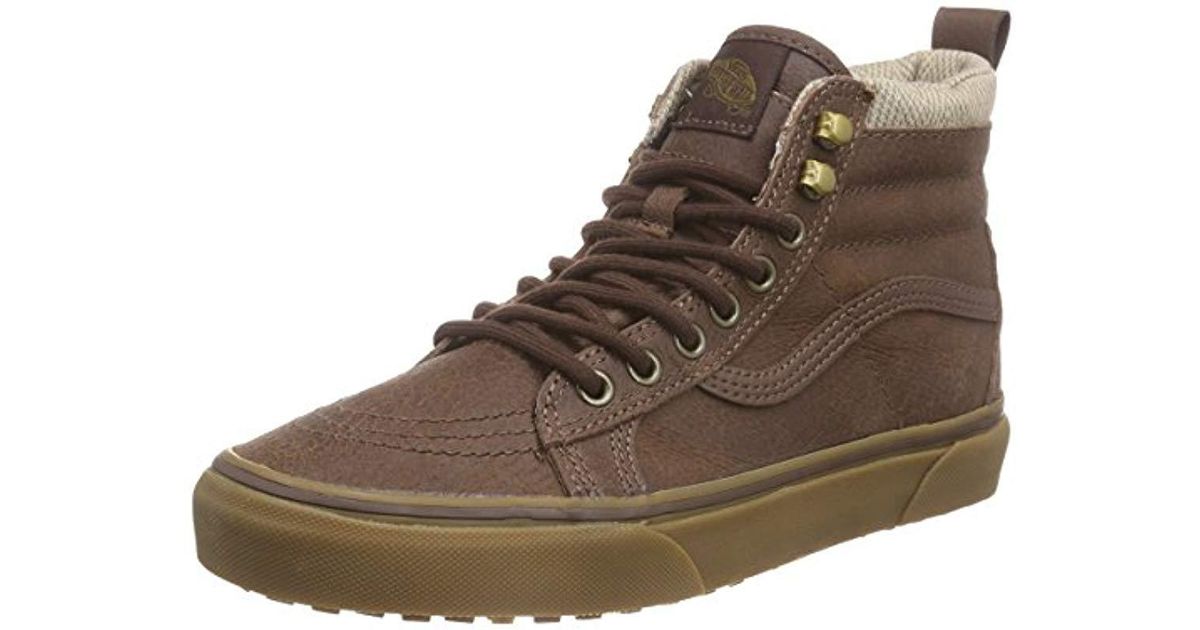 Vans Canvas Sk8 Hi Mte Unisex Adults Hi Top Sneakers In Brown