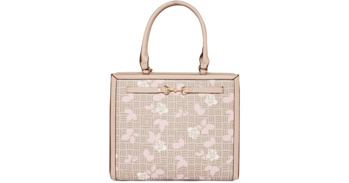Anne Klein Medium Shopper Tote With Floral Overlay in Pink | Lyst