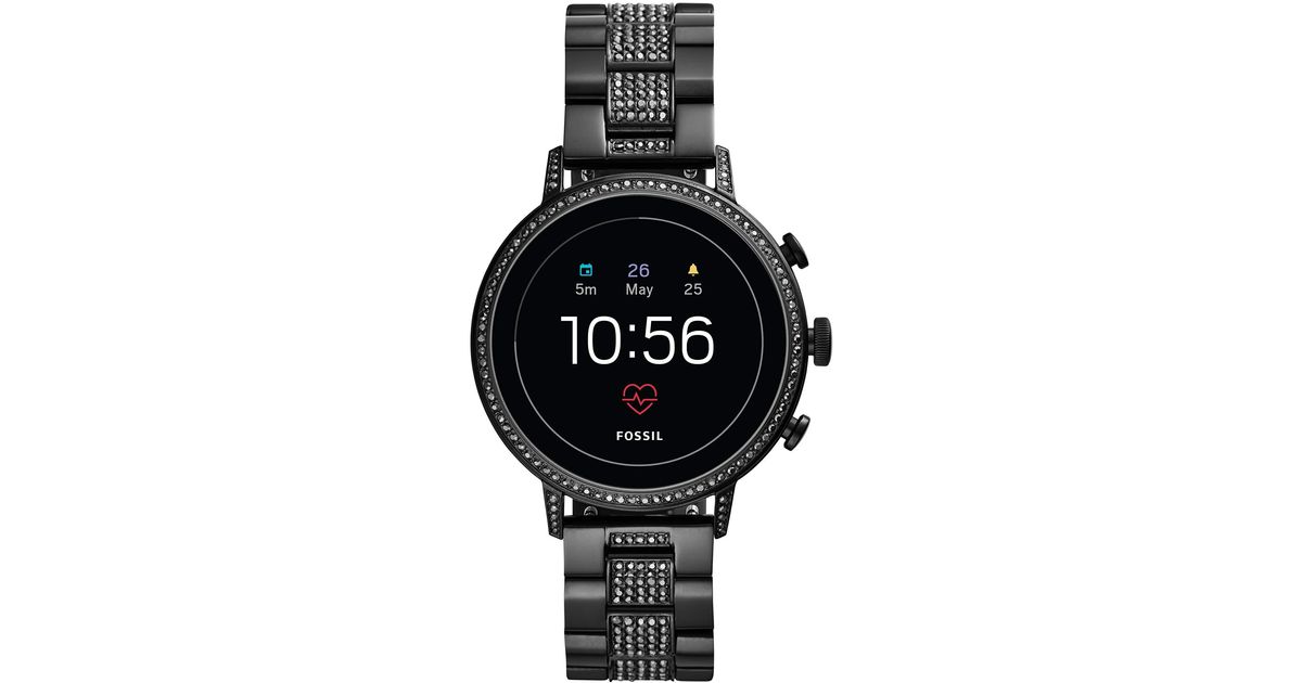 Fossil Q Gen 4 Smartwatch - Q Venture Hr Black Stainless Steel Watch - Lyst