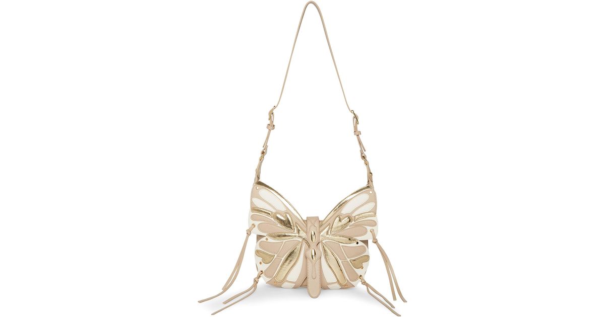Betsey Johnson Butterfly Crossbody in Metallic Lyst
