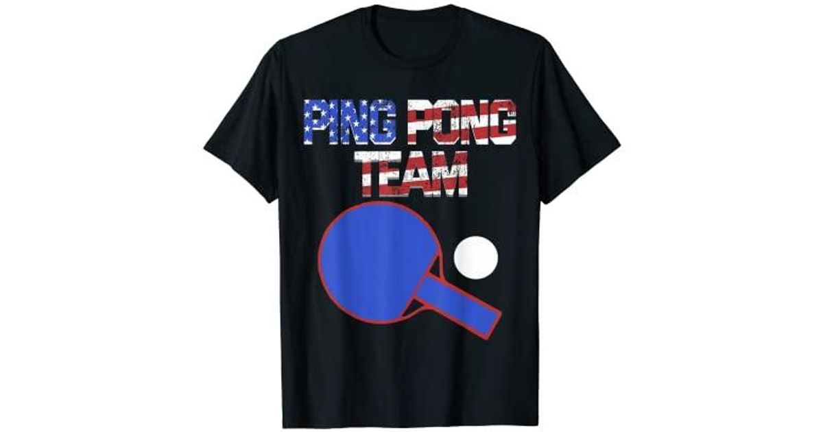 Perry Ellis Ping Pong Graphic Tee Teams Independences Day Gift Flag T ...