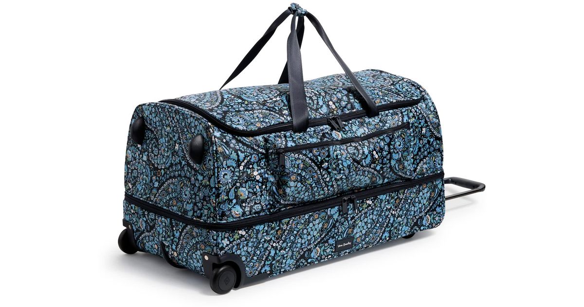 Vera Bradley Recycled Ripstop Xl Foldable Rolling Duffel Travel Bag in