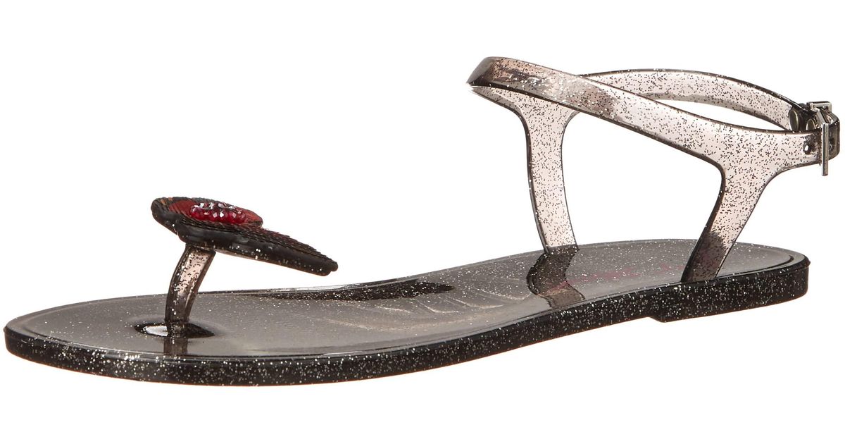 Betsey Johnson Tabby Sandal in Black - Lyst