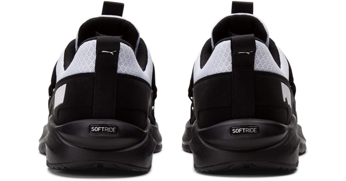 PUMA Rubber Softride One4all Sneaker in Black/White (Black) for Men | Lyst