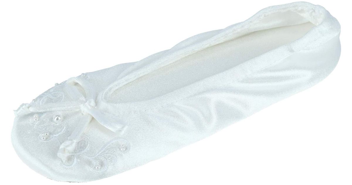white isotoner ballet slippers