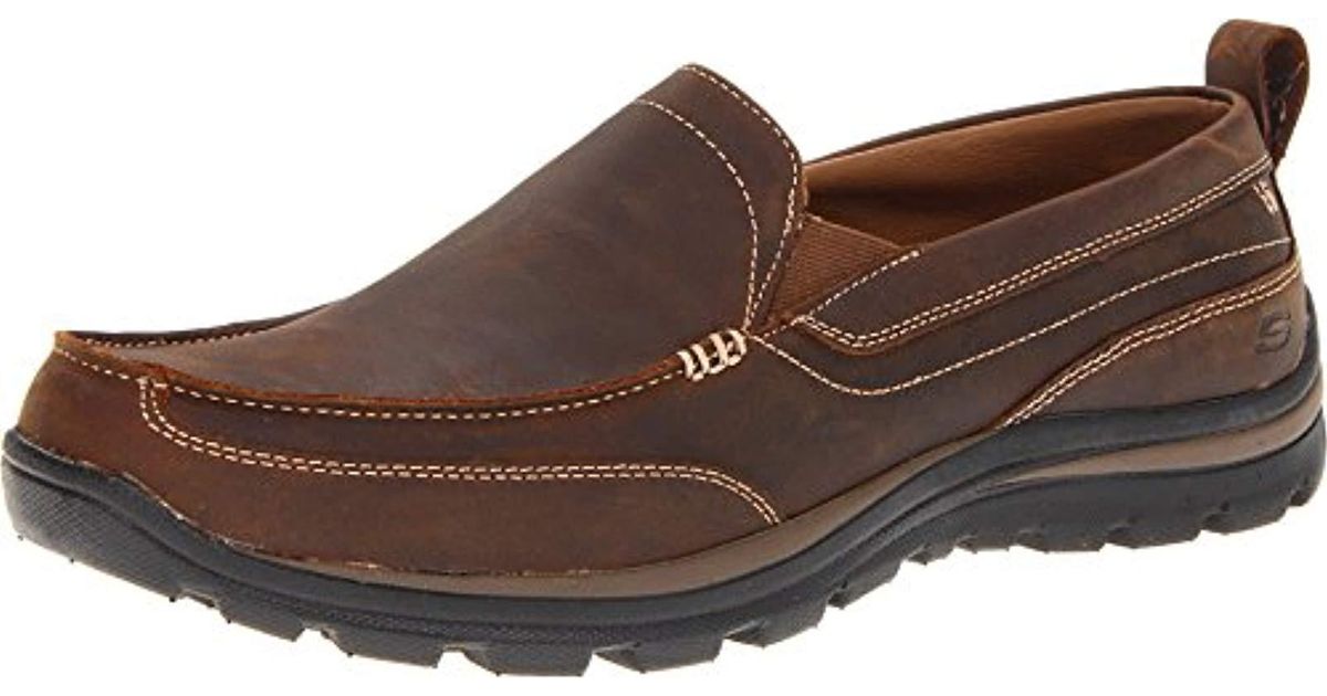 Skechers Relaxed Fit Memory Foam Superior Gains Slip-on in Brown for Men |  Lyst