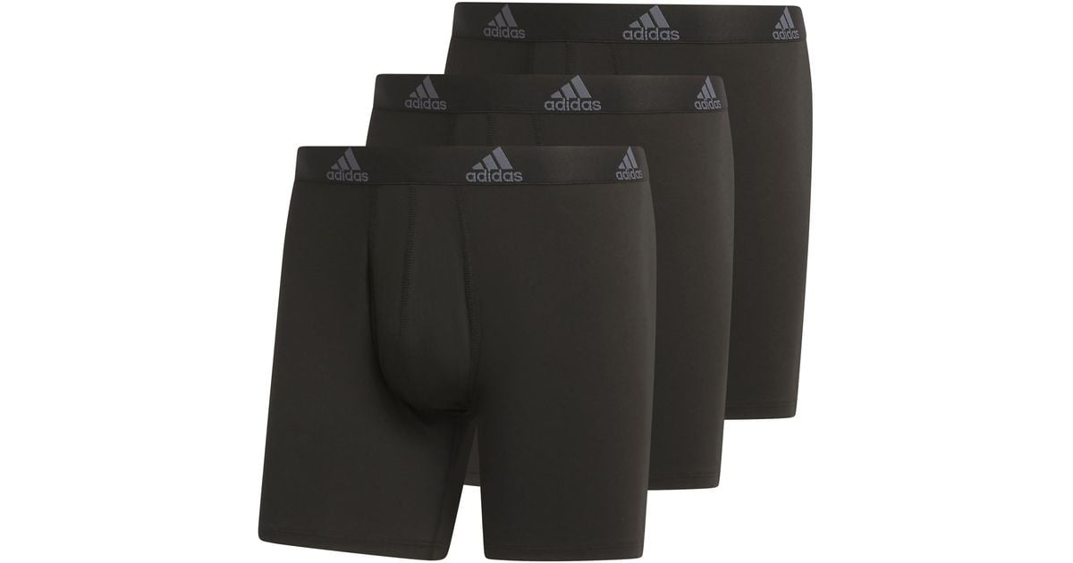 adidas Performance Stretch Cotton Boxer Brief Underwear in Black for Men