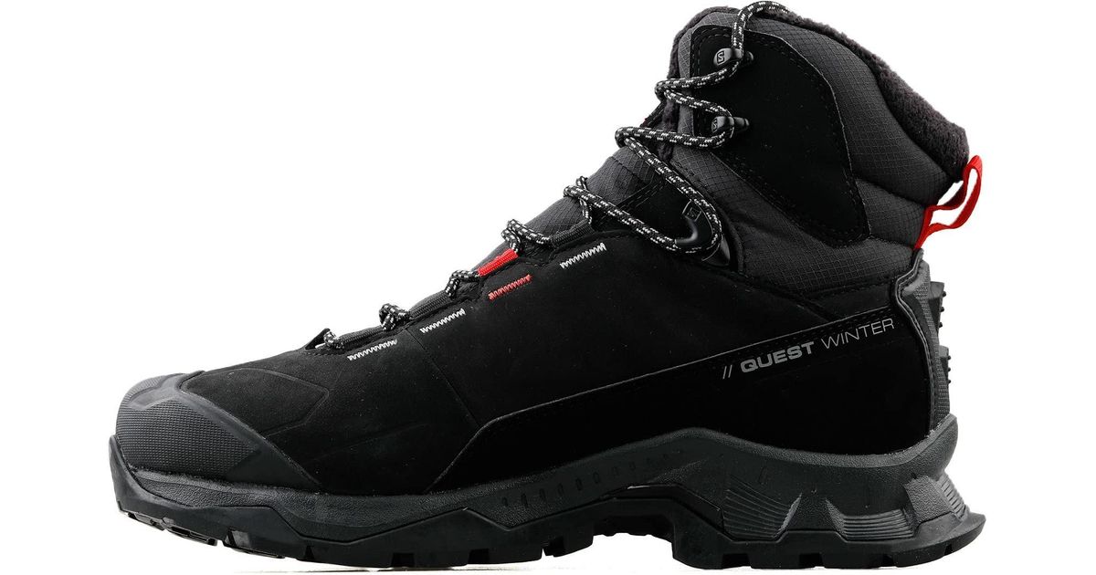 Salomon Quest Thinsulate Clima Waterproof Winter Boots Snow in Black ...