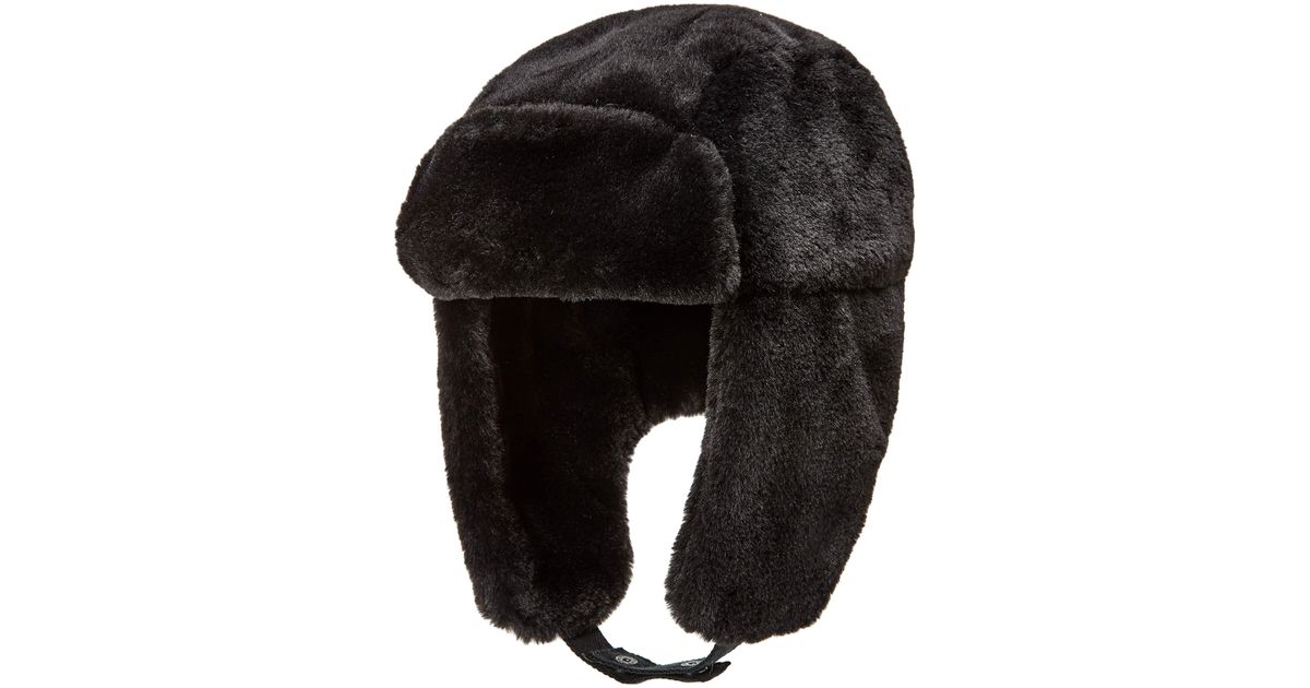 Amazon Essentials Cashmere Faux Fur Trapper Hat in Black Lyst