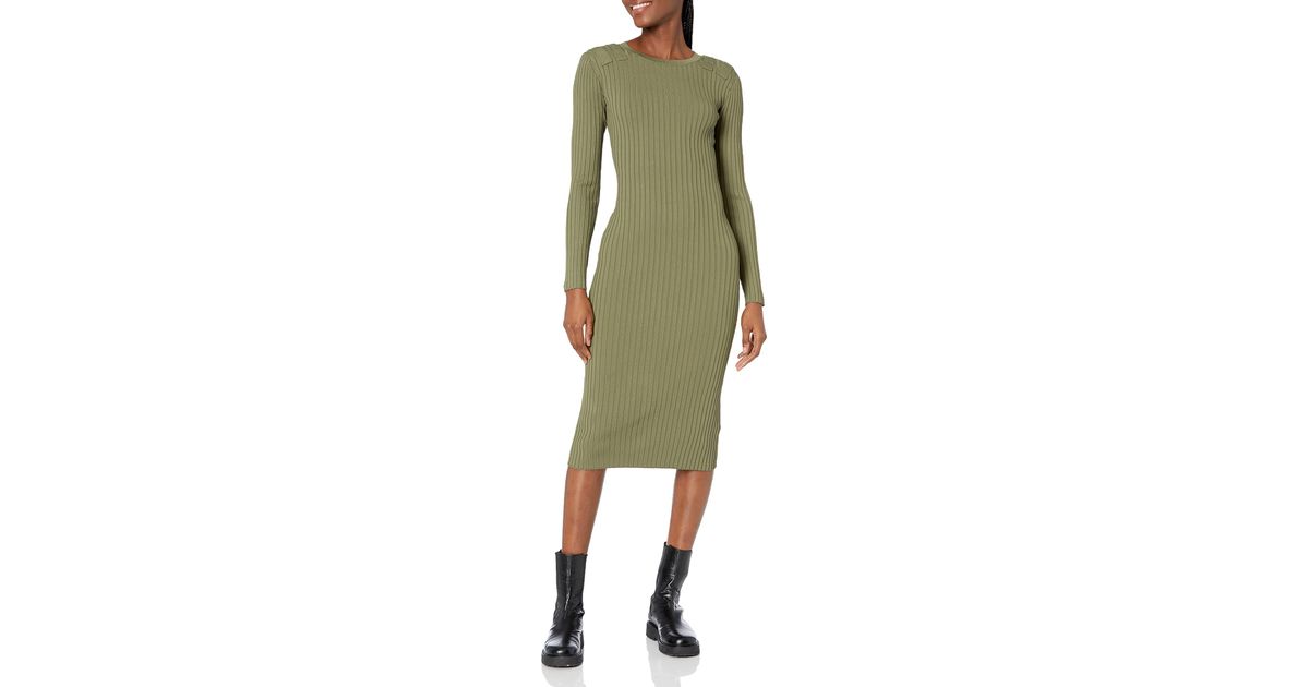 Guess Long Sleeve Florinda Maxi Sweater Dress in Green - Lyst