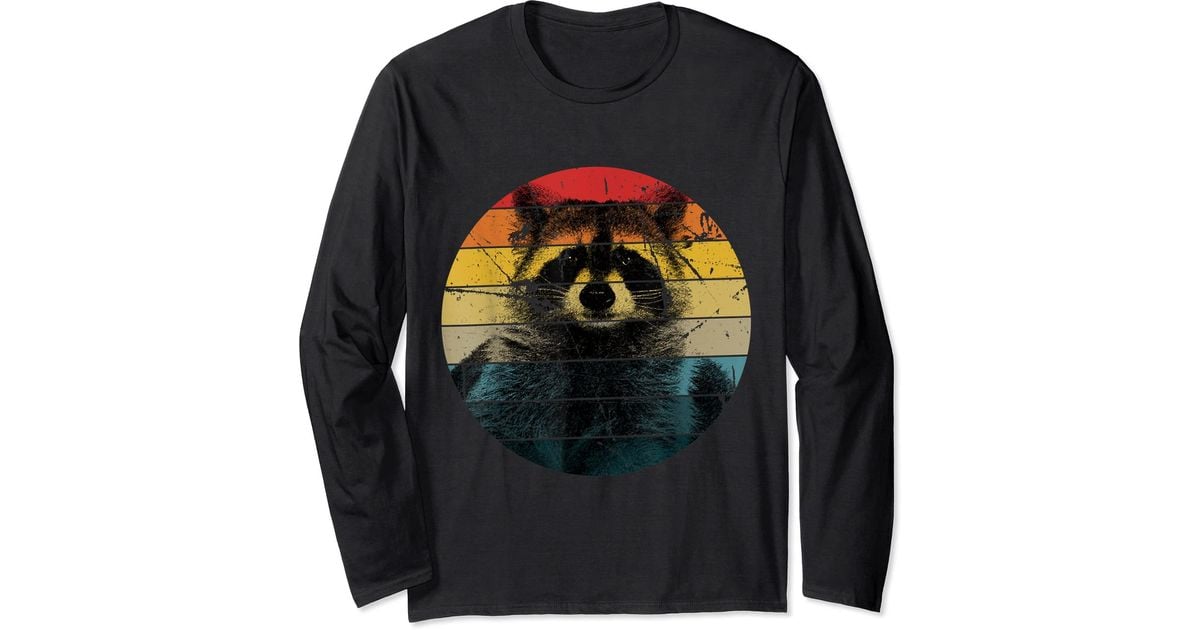 Perry Ellis Retro Anarchy Raccoon Gift For Vintage Raccoon Long Sleeve T- shirt in Black | Lyst
