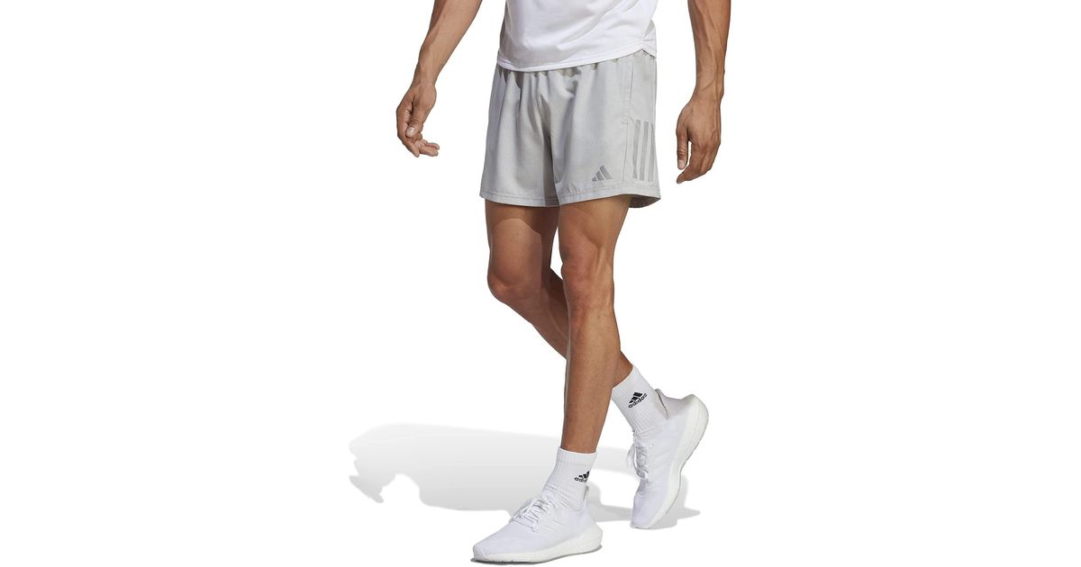 adidas S Own The Run Heather Shorts Medium Grey Heather Medium in White