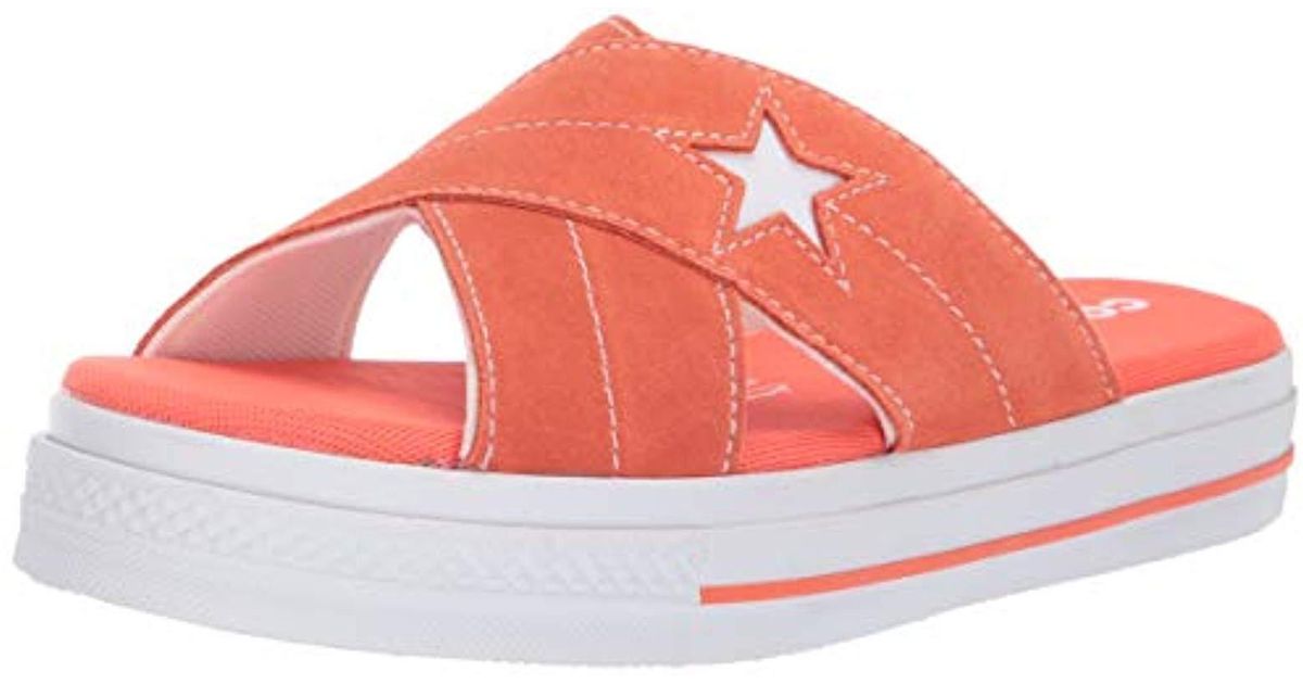 one star suede sandal slip