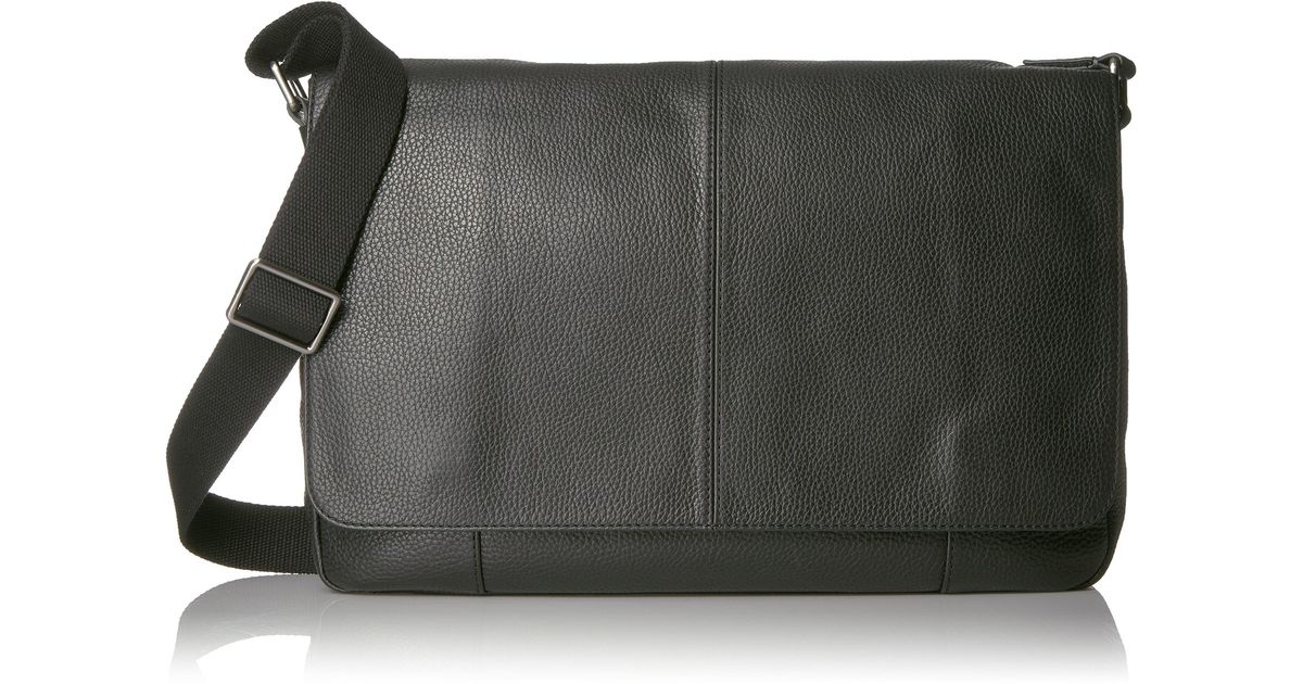 Fossil Mayfair Leather Messenger Bag in Black for Men Lyst