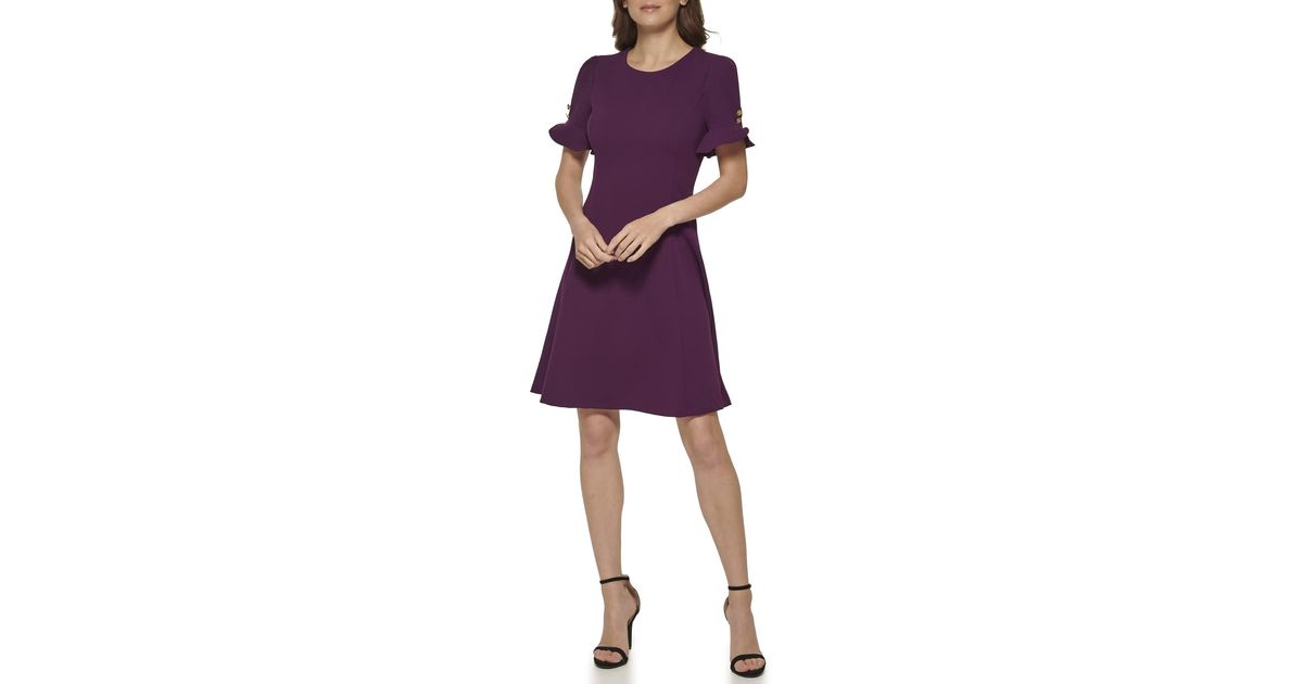 Flounce top flare dress