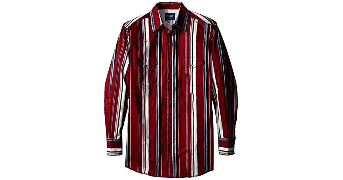Wrangler Big & Tall Brushpopper Western Long Sleeve Shirt in Red for Men |  Lyst