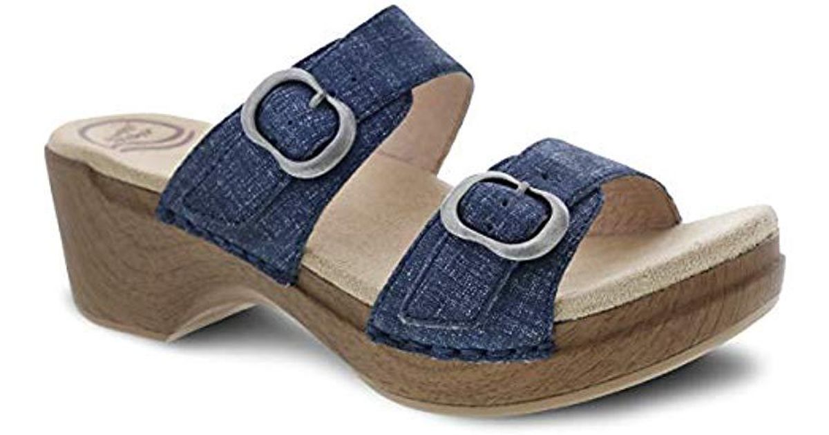Dansko Leather Sophie Denim Sandal 11.5-12 M Us in Blue | Lyst