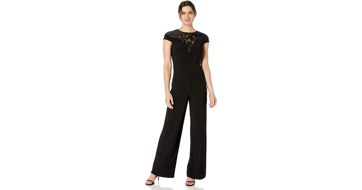 adrianna papell sequin jumpsuit