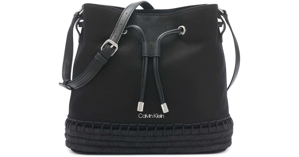 Calvin Klein Leather Gabrianna Novelty Bucket Shoulder Bag in Black Lyst