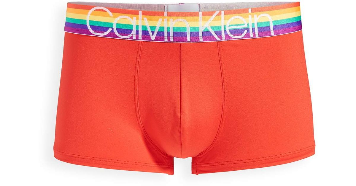 Calvin Klein Synthetic The Pride Edit Low Rise Trunks in Red for Men