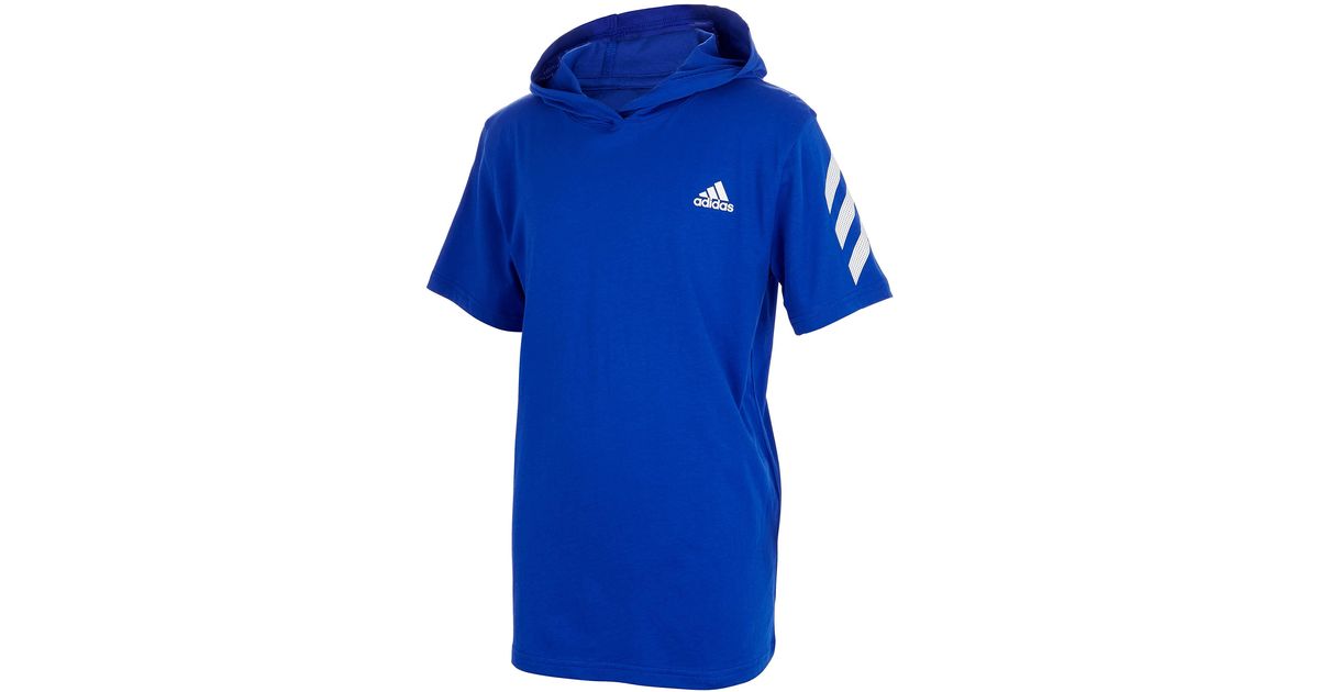adidas Boys' Big Short Sleeve Hooded T-shirt in Blue for Men - Lyst