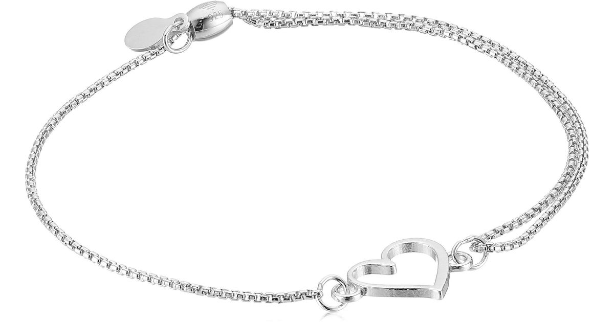 ALEX AND ANI Heart Pull Chain Bracelet in Sterling Silver (Metallic ...