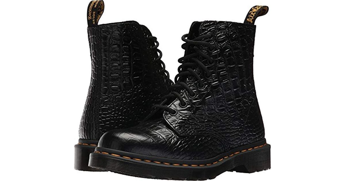 productos quimicos Rústico juego Dr. Martens Leather Pascal Croc Ankle Boot in Black - Lyst
