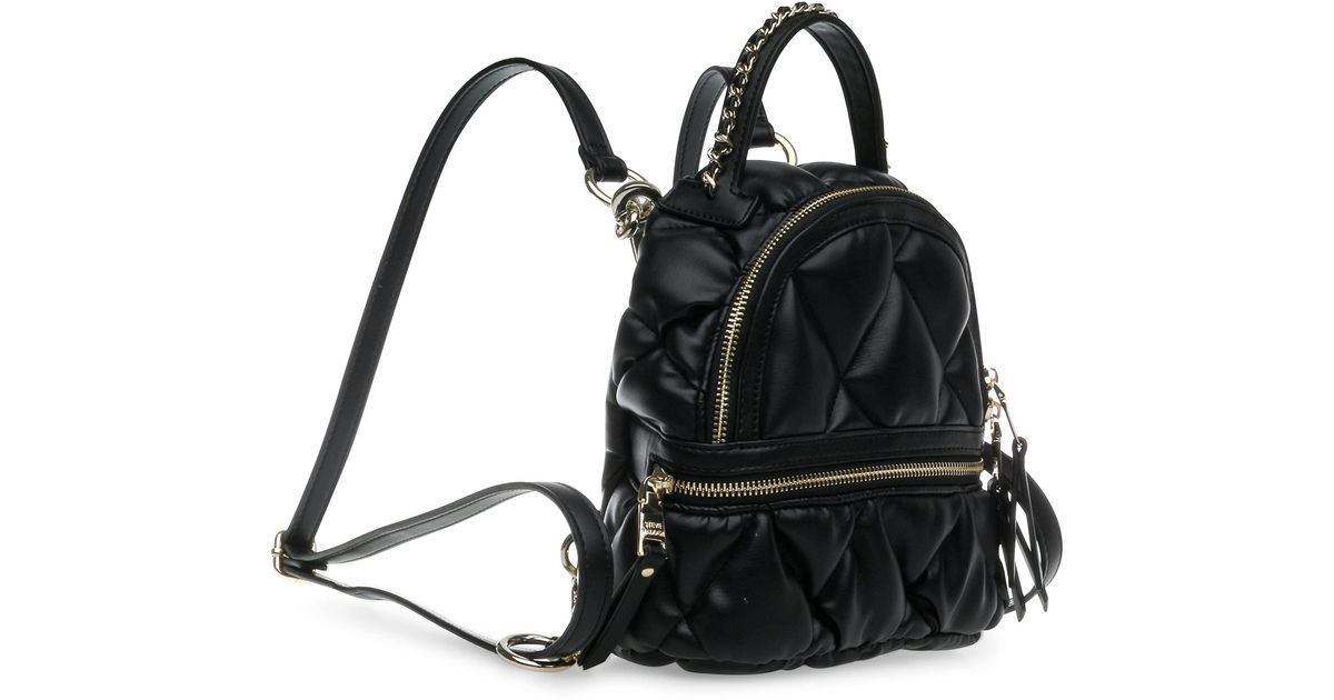 Steve Madden Quelle Quilted Mini Backpack in Black | Lyst