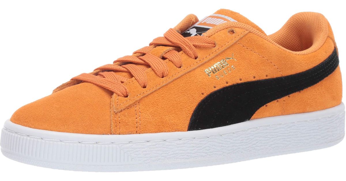 puma suede orange black