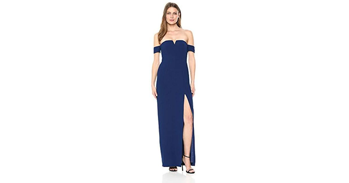 aidan by aidan mattox flounce crepe column gown