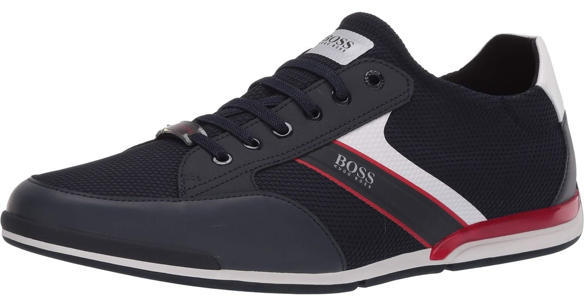 BOSS by HUGO BOSS Saturn Profile Low Top Sneaker in Navy/Red/White ...