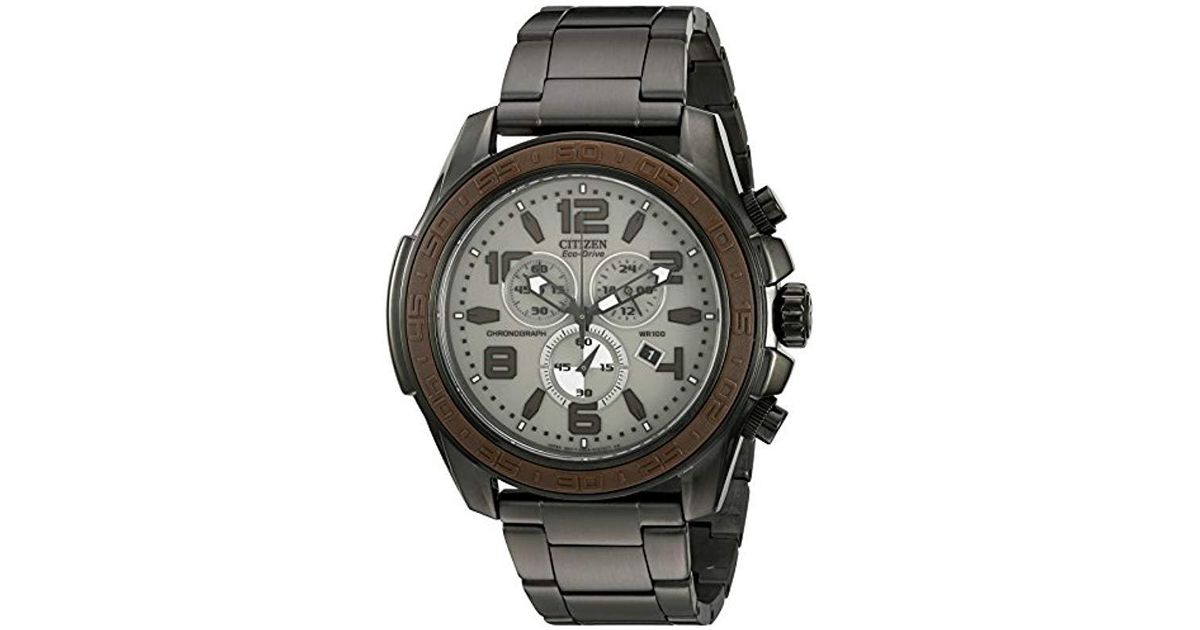 Citizen 48mm Eco-drive Stainless Steel Brown And Gray Wdr 4.0 Chronograph  Watch for Men | Lyst