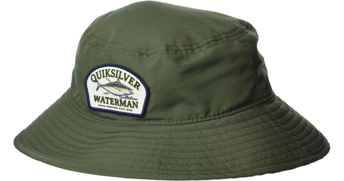 Quiksilver Waterman Back Scratcher Sun Protection Hat in Green for Men