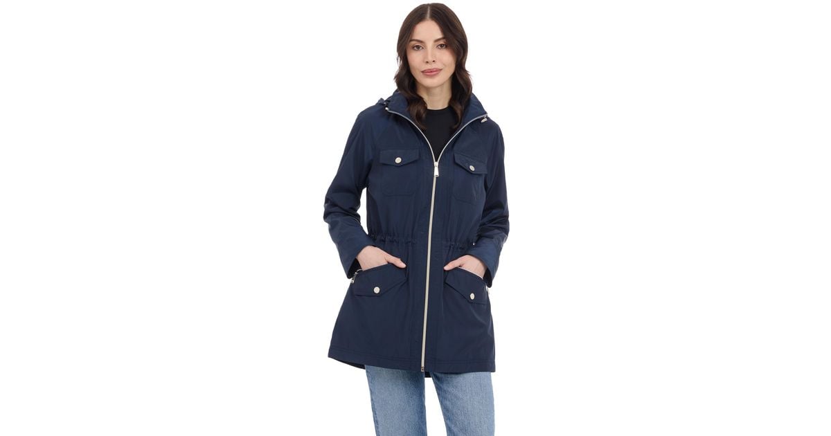 Navy Blue Michael Kors Rain Jacket With Hood DKNY Navy Lightweight