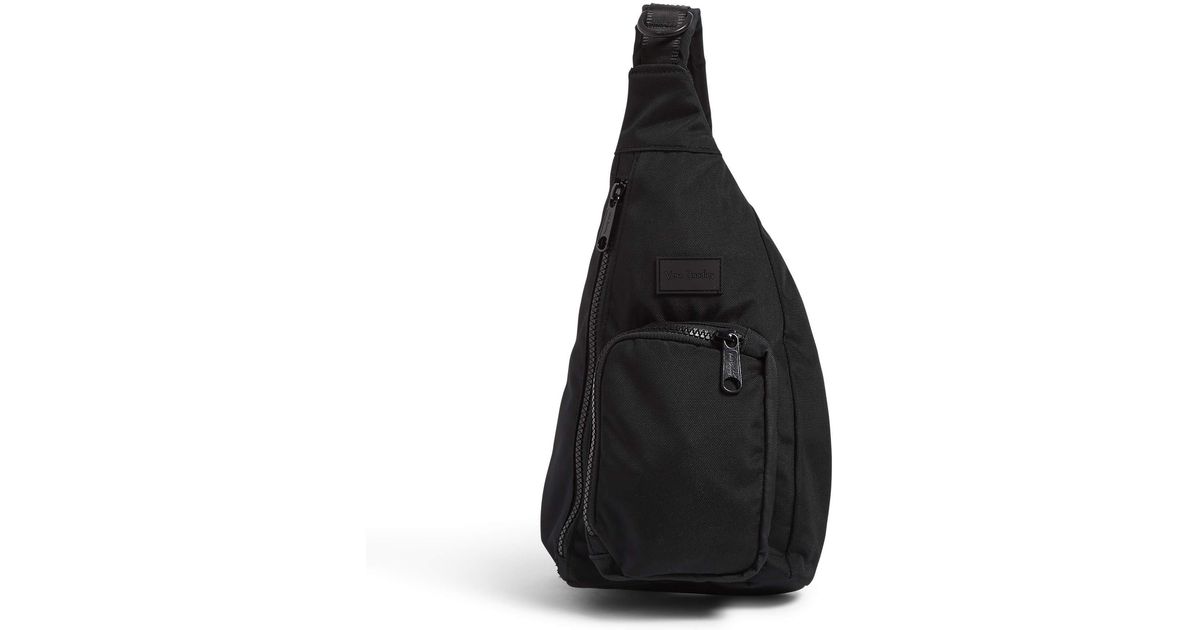 Vera Bradley Recycled Lighten Up Reactive Mini Sling Backpack in Black ...